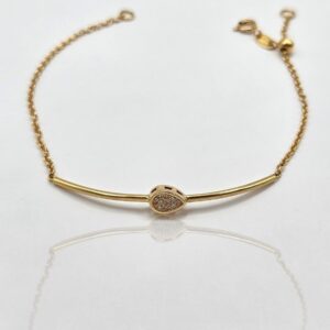 PULSERA SEMI ARO CIRCONES 17CM