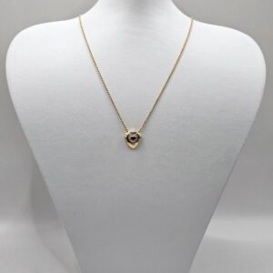 CORDON CORAZON DIAMANTES RUBI 38CM