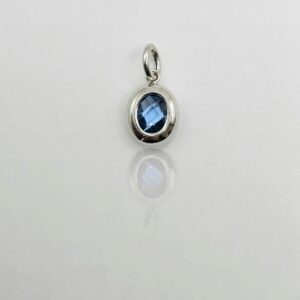 COLGANTE ORO BLANCO PIEDRA AZUL