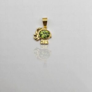 COLGANTE ELEFANTE CON PIEDRA VERDE