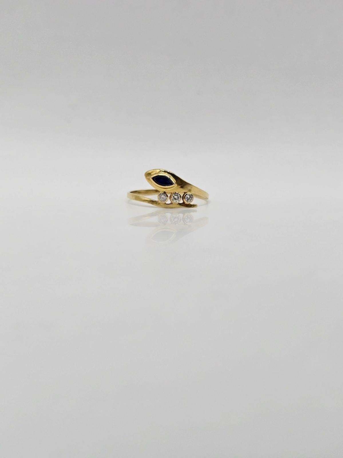 ANILLO CON CIRCONES BLANCOS Y AZUL N15