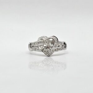 ANILLO CORAZON DIAMANTES ORO BLANCO N13