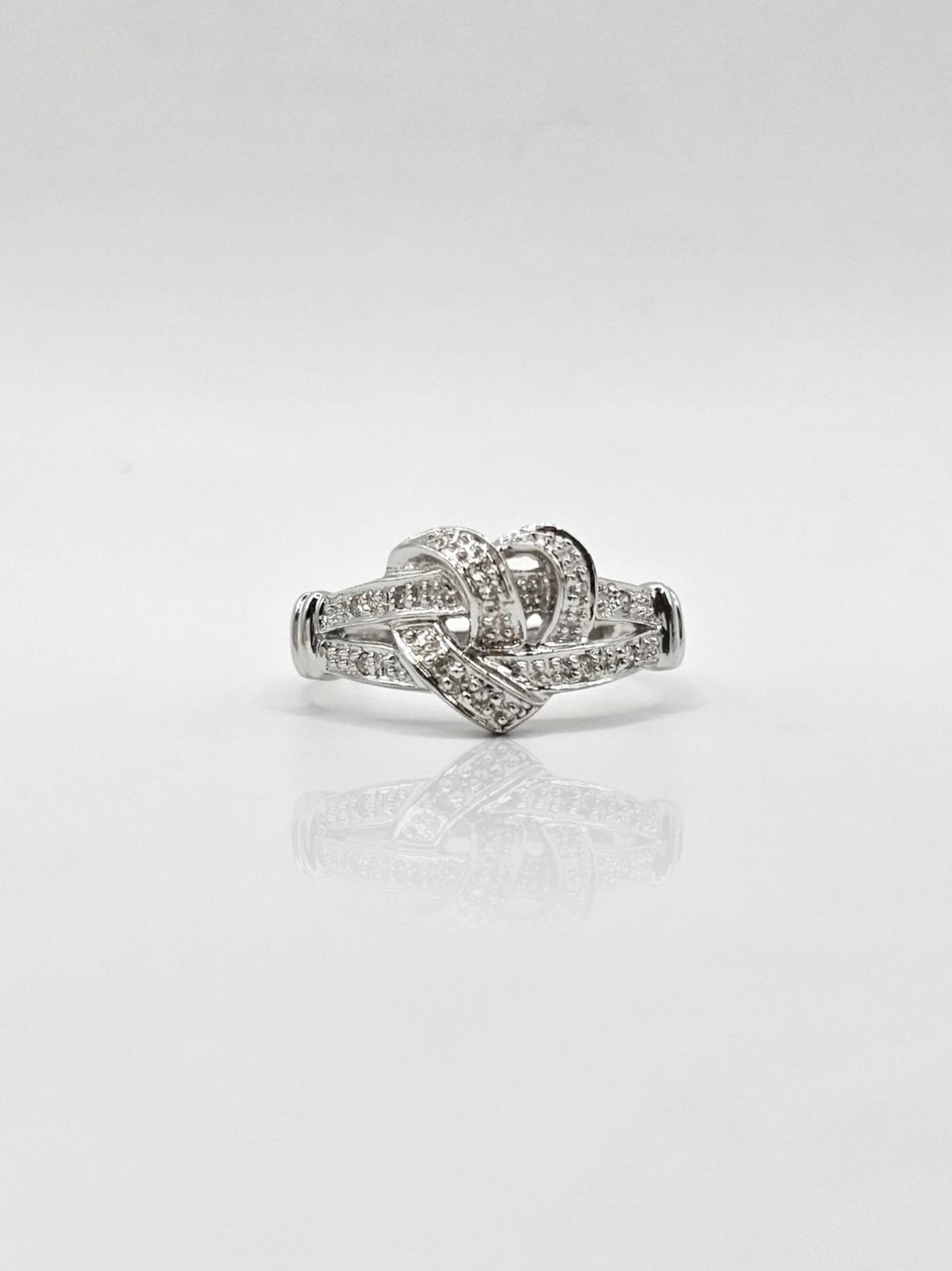 ANILLO CORAZON DIAMANTES ORO BLANCO N13