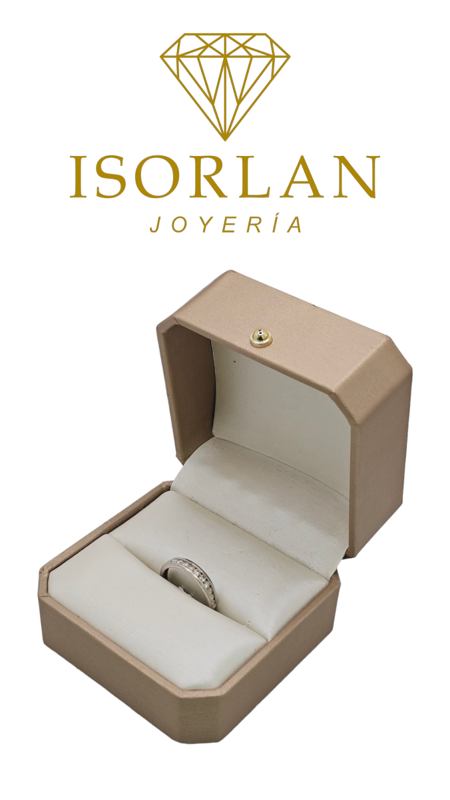 ANILLO ORO BLANCO DIAMANTES N13,5