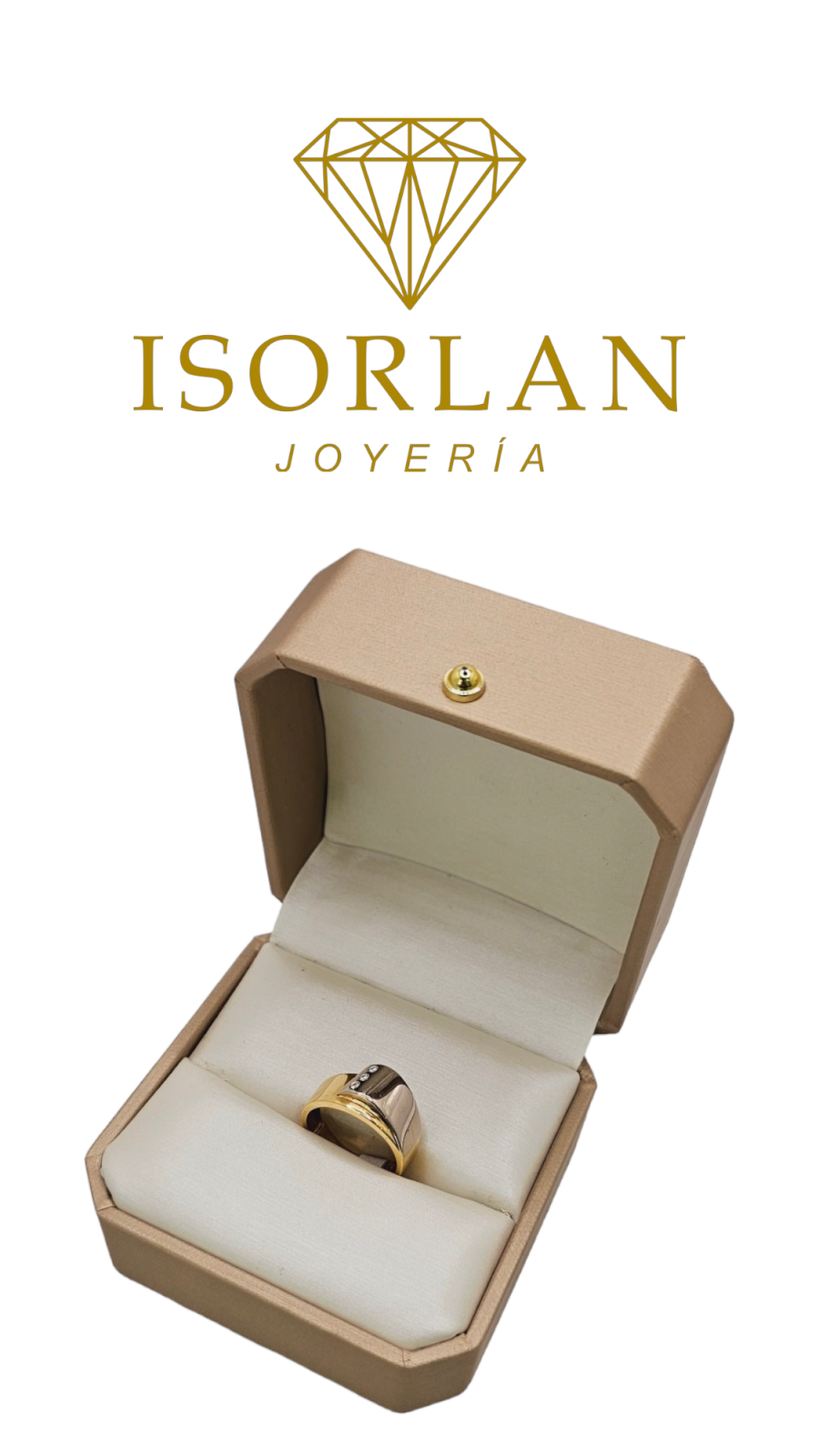ANILLO CRESTA BICOLOR CON DIAMANTES N14 4.5GR