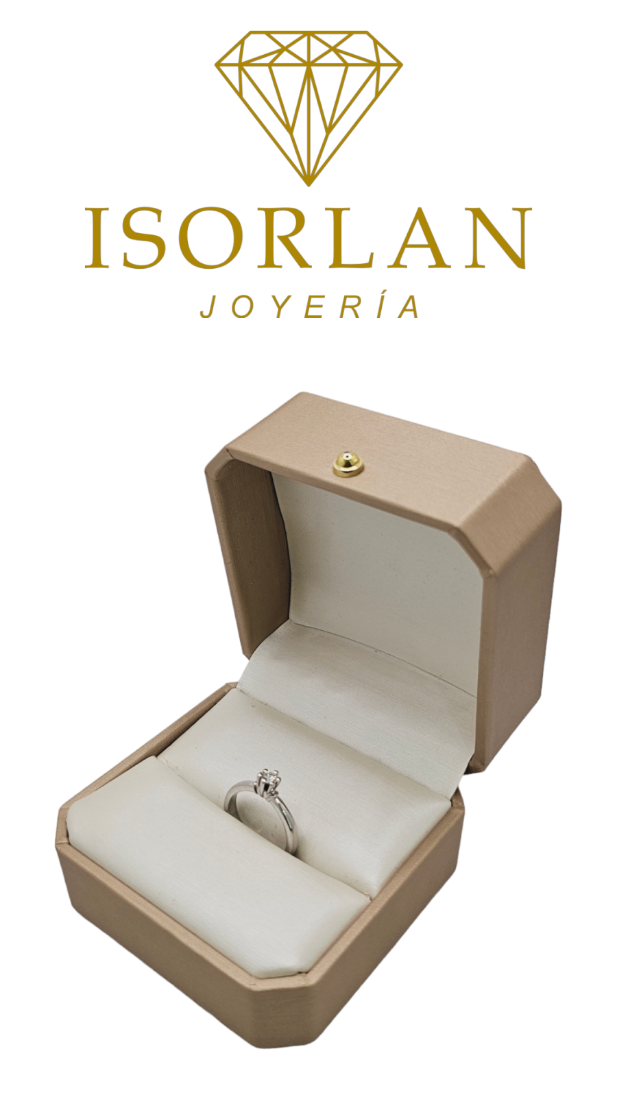 ANILLO COMPROMISO ORO BLANCO DIAMANTE CENTRAL N11