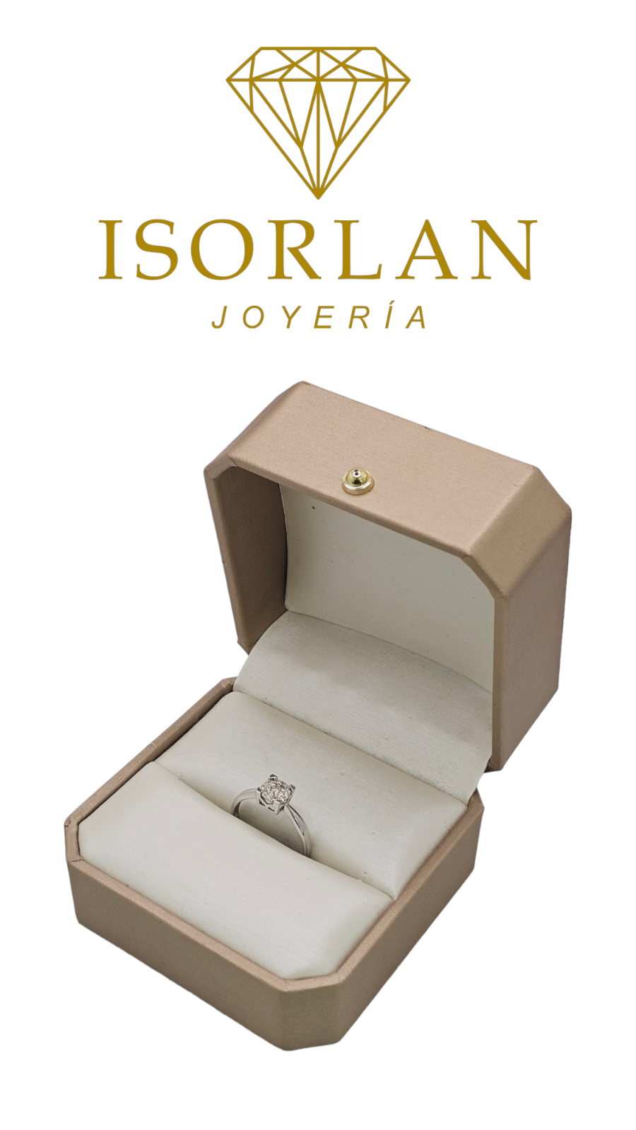 ANILLO ORO BLANCO CON DIAMANTES CENTRALES N16,5