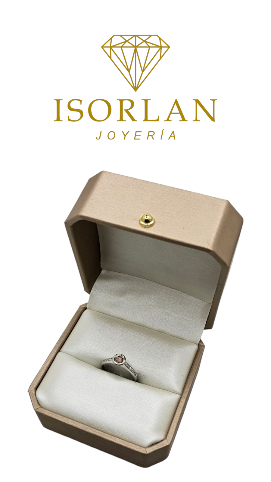 ANILLO COMPROMISO ORO BLANCO DIAMANTE Y BRILLANTES N13
