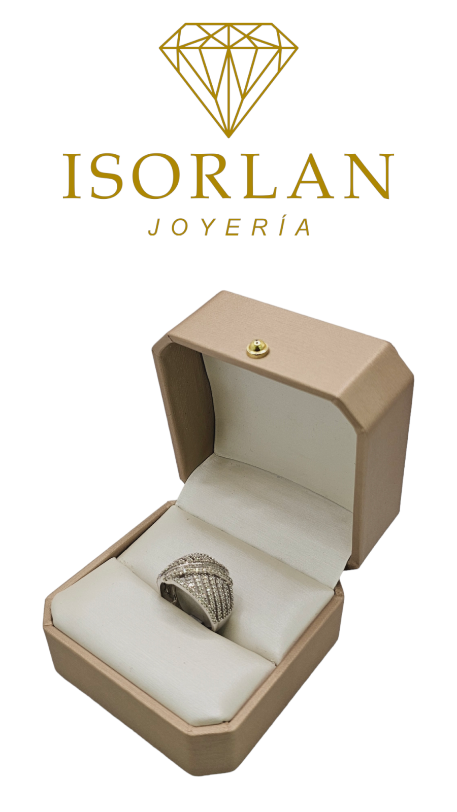 ANILLO ORO BLANCO DIAMANTES NATURALES N22 2CTS