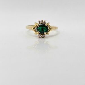 ANILLO ESMERALDA Y BRILLANTES N12