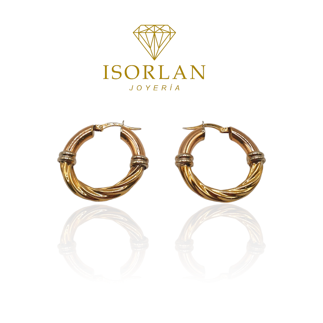 PENDIENTES ARO BICOLOR