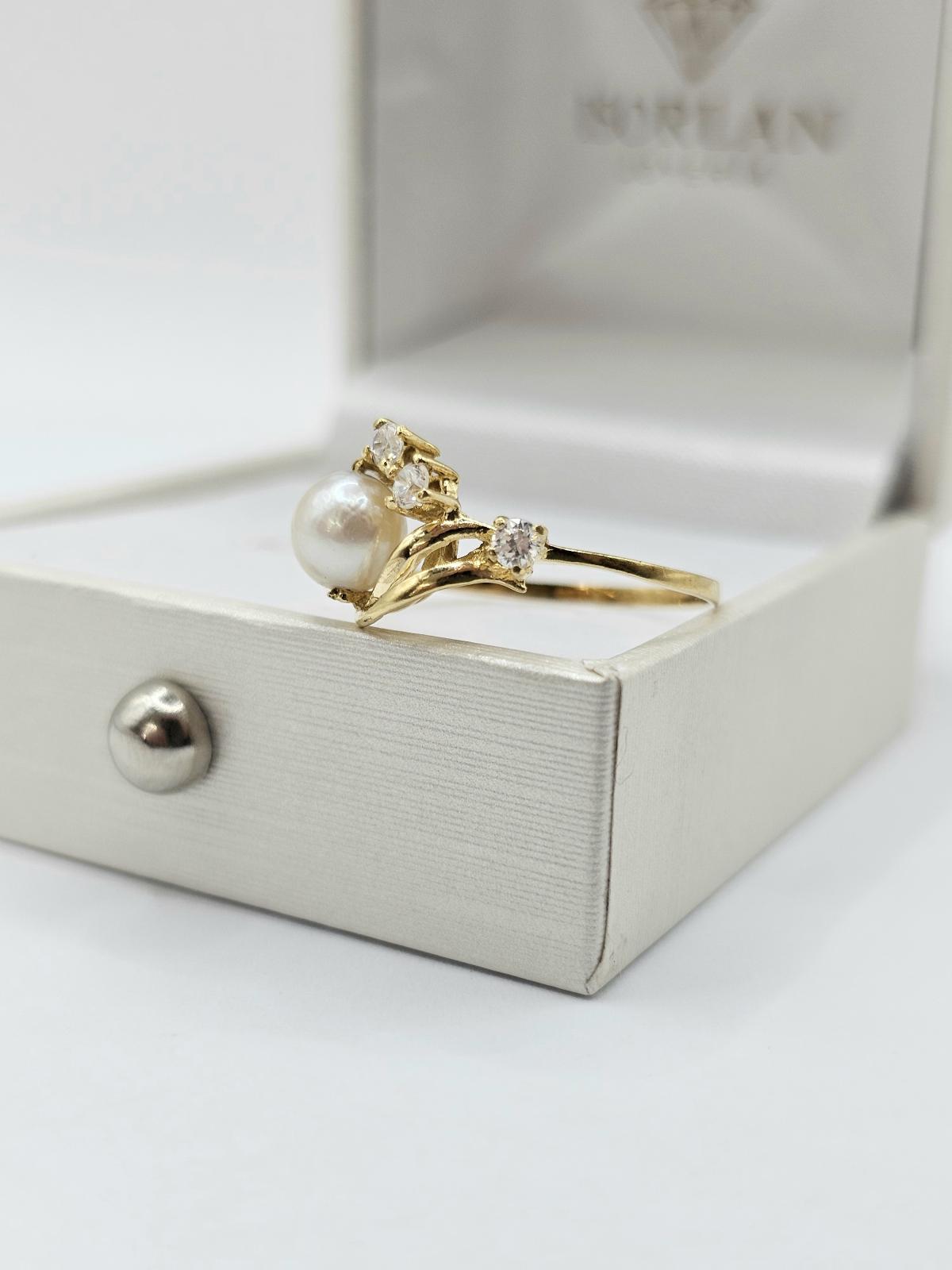ANILLO PERLA Y CIRCONES N14 - Imagen 3