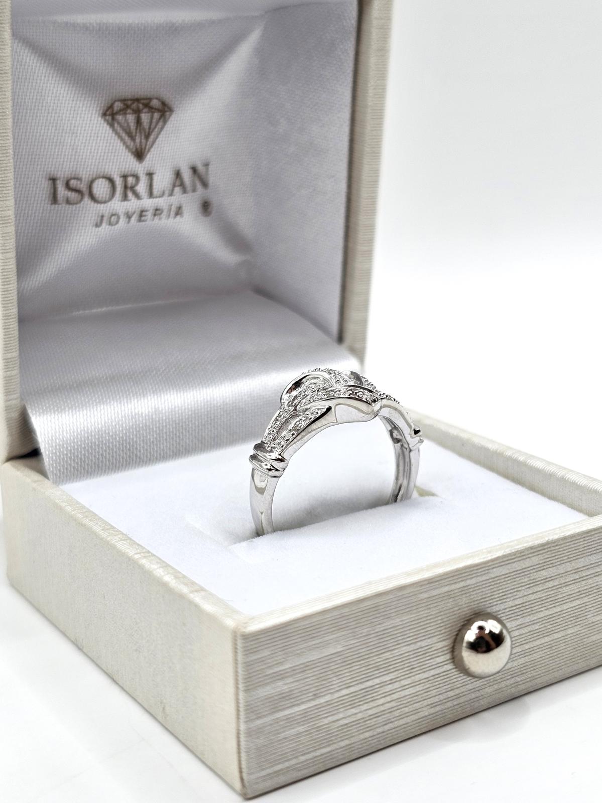 ANILLO CORAZON DIAMANTES ORO BLANCO N13 - Imagen 2