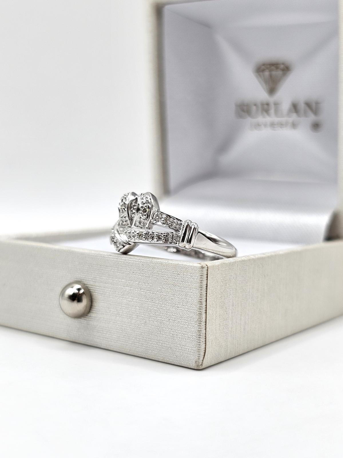 ANILLO CORAZON DIAMANTES ORO BLANCO N13 - Imagen 3