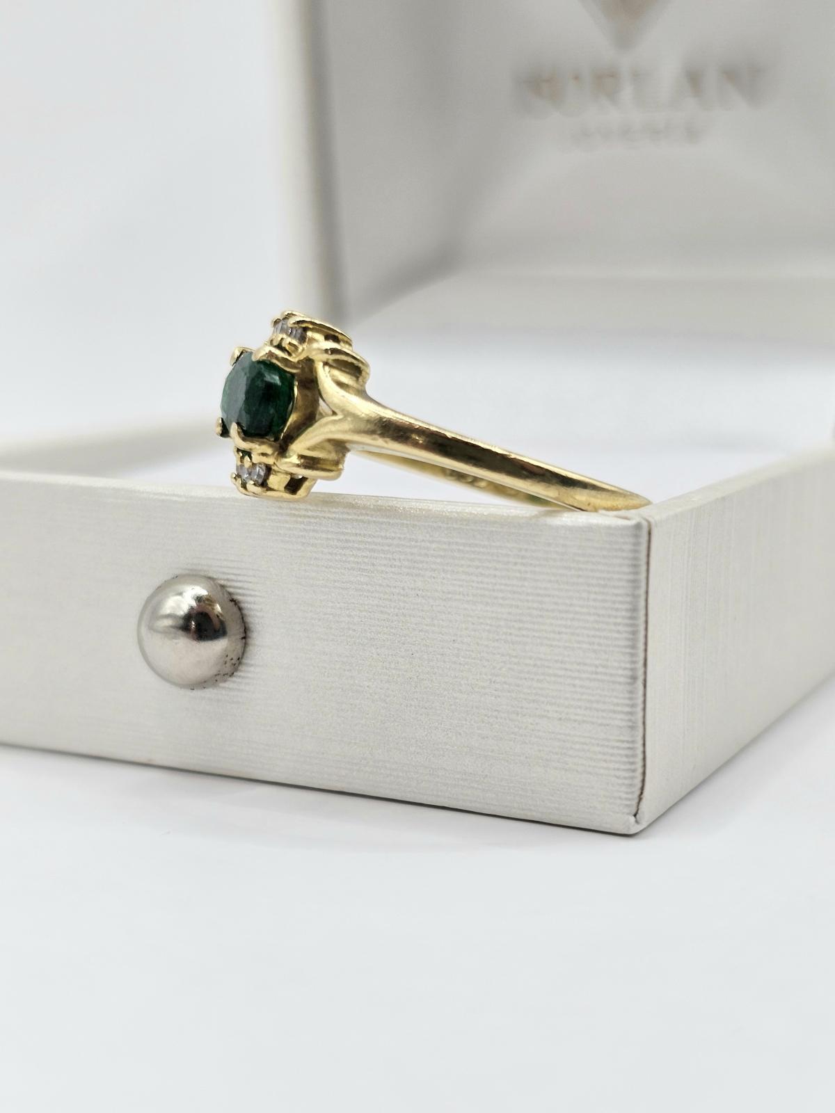 ANILLO ESMERALDA Y BRILLANTES N12 - Imagen 2
