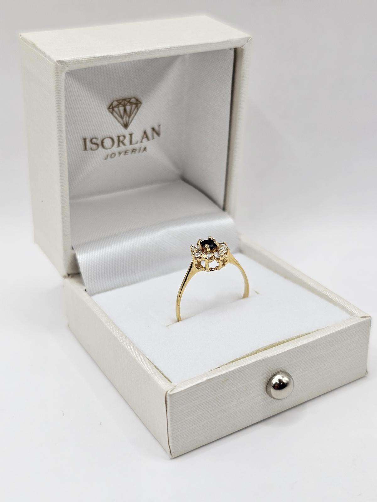 ANILLO FLOR PIEDRA NEGRA CENTRAL N15 - Imagen 2