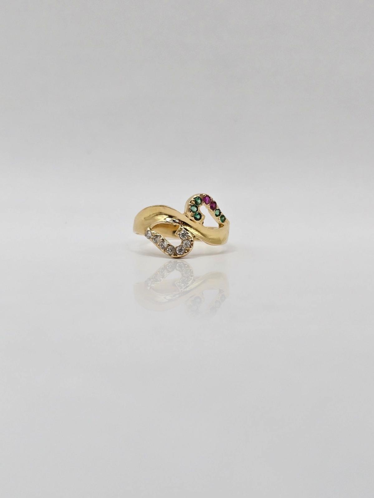 Anillo Diseño Ondulado Piedras Colores N14