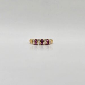 ANILLO CON CIRCONES ROSAS/BLANCOS N17