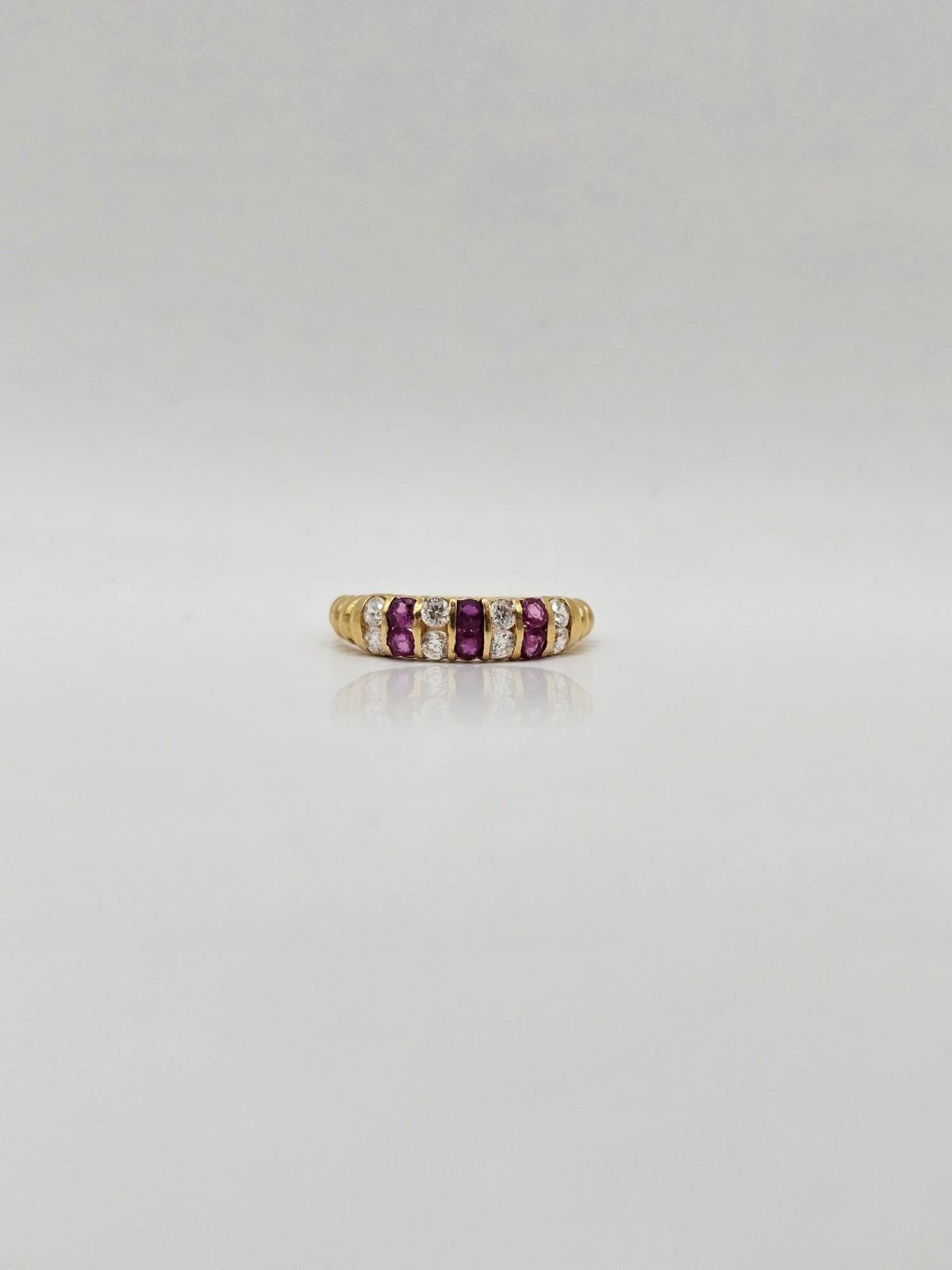 Anillo Con Circones Rosas/blancos N17