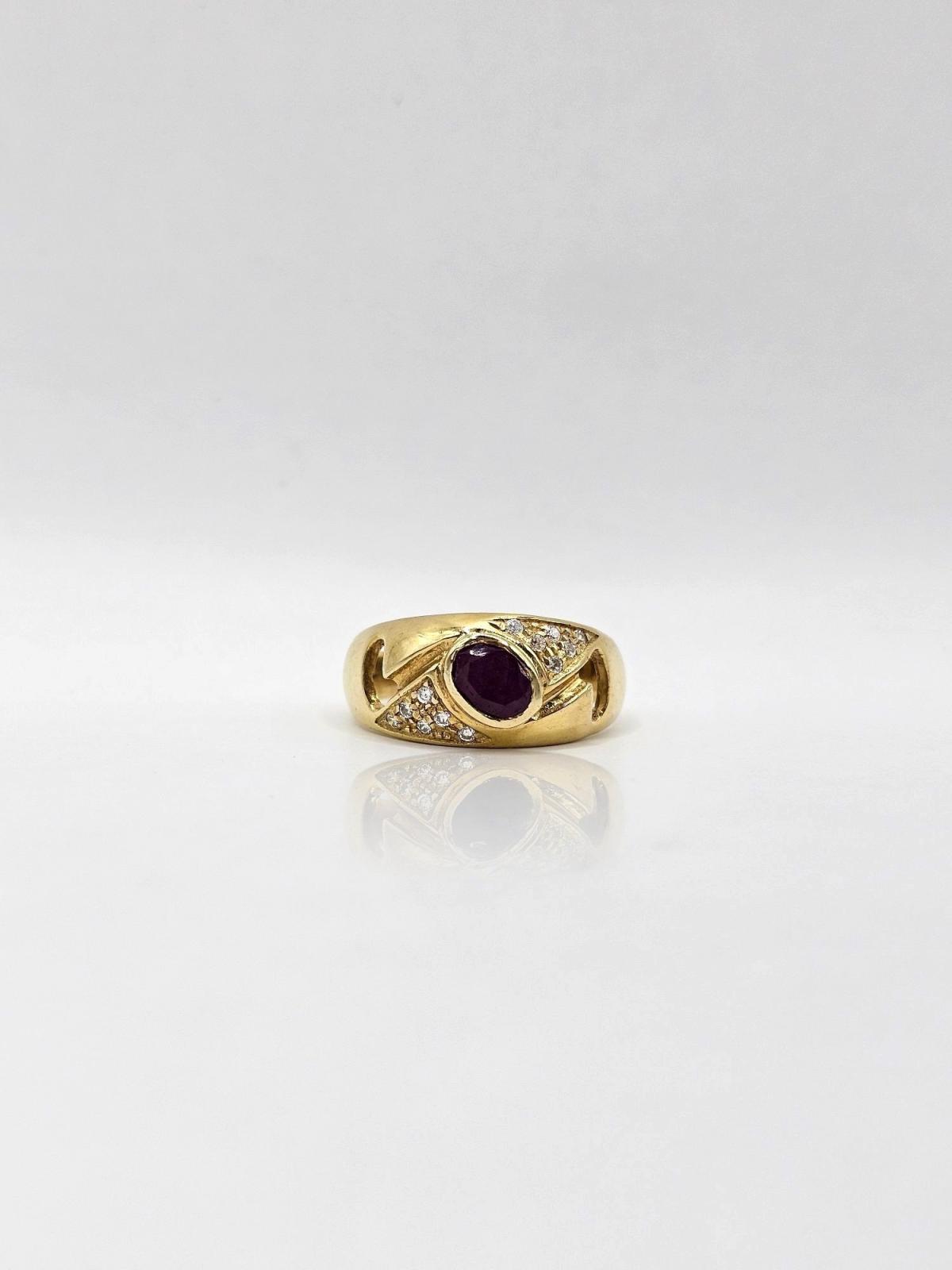 Anillo Piedra Roja Central N24