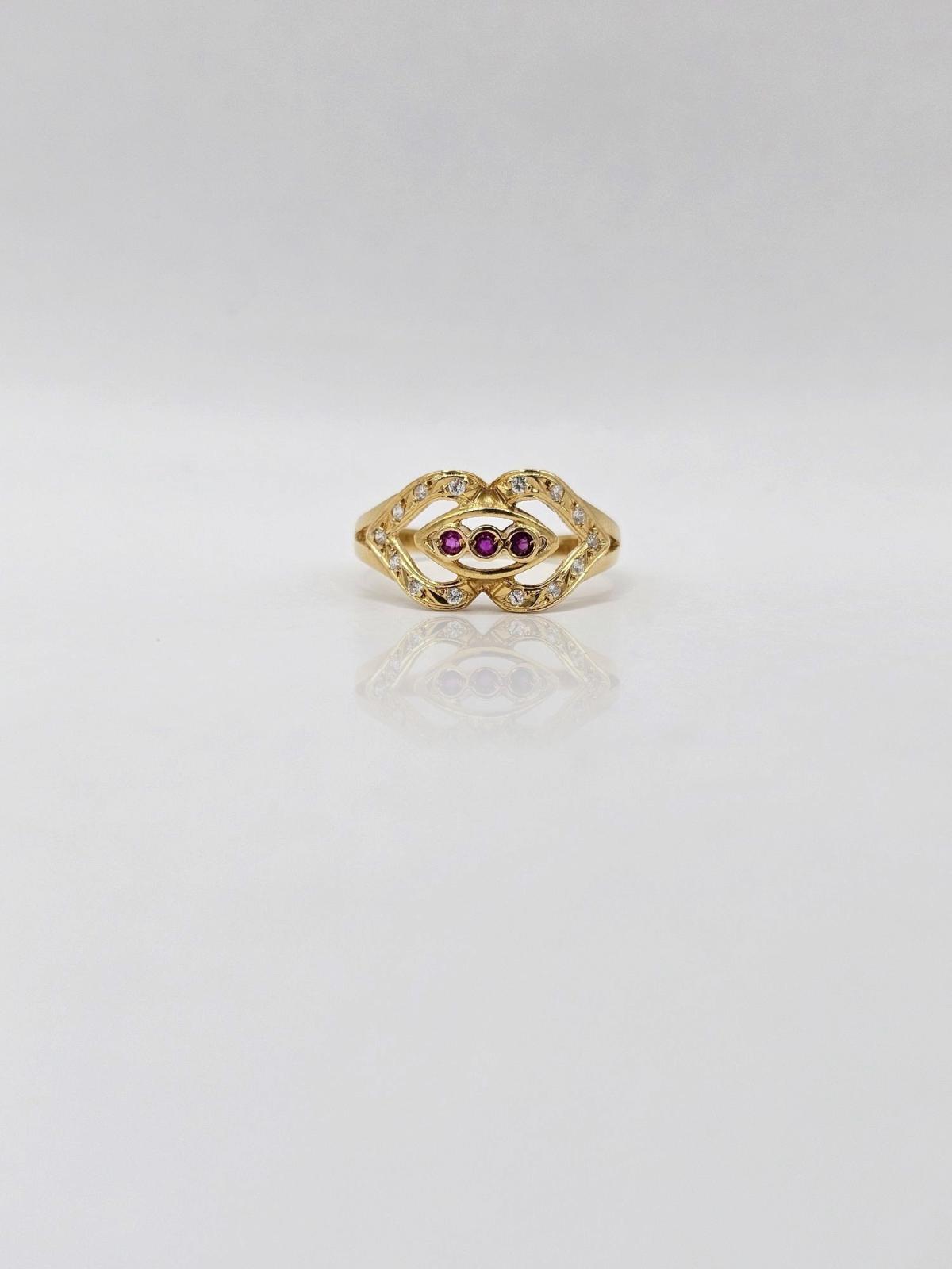 Anillo Con Circones Rosas Centrales N16