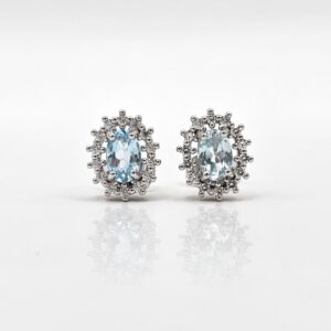 PENDIENTES ORO BLANCO CON CIRCONES