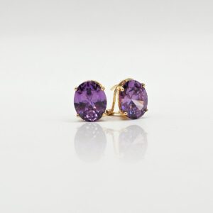 PENDIENTES PIEDRA MORADA OMEGA