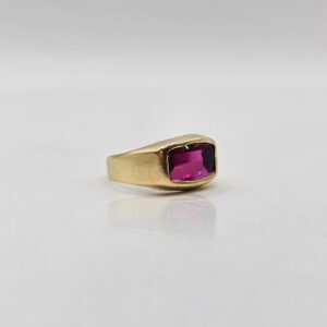 ANILLO TIPO SELLO PIEDRA ROJA N12