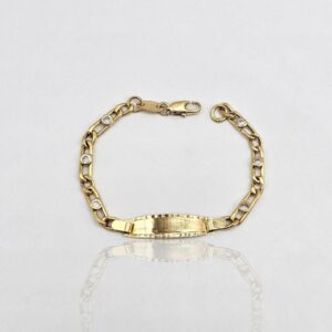 PULSERA BEBE TEJIDO CARTIER CON CIRCONES 13CM