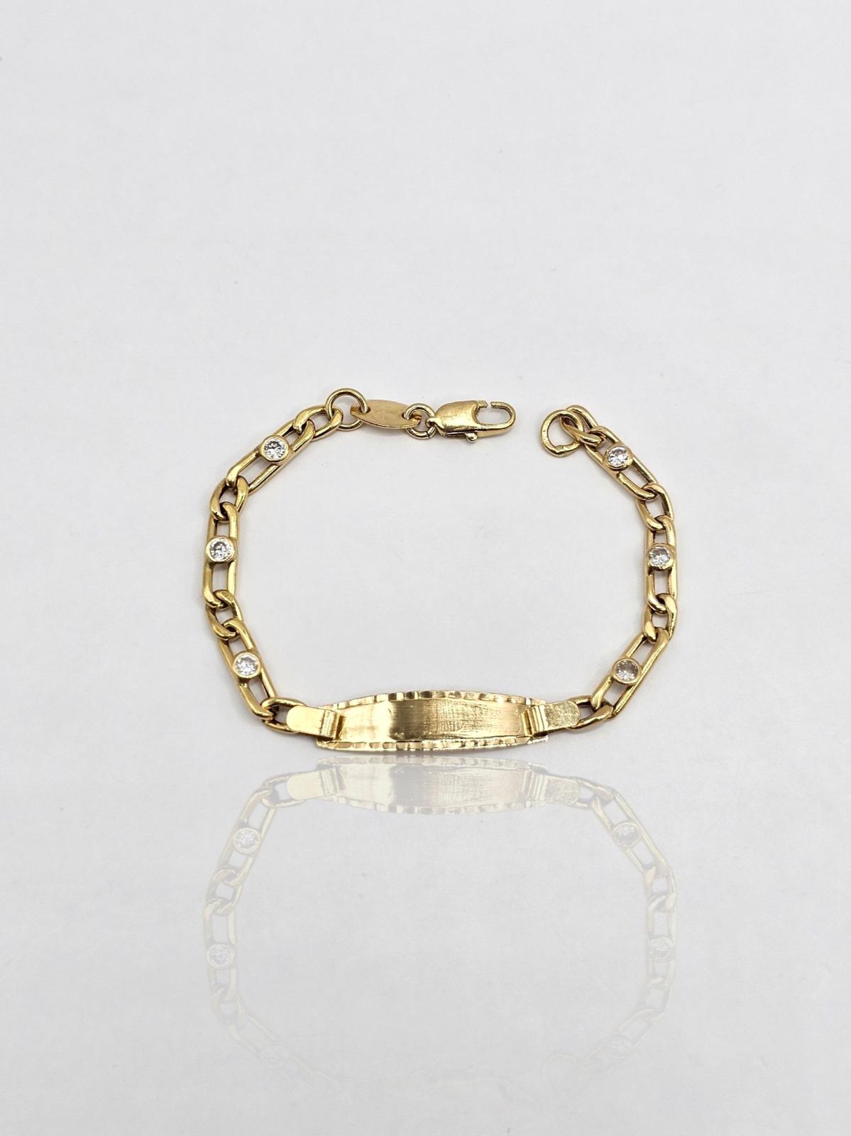 PULSERA BEBE TEJIDO CARTIER CON CIRCONES 13CM