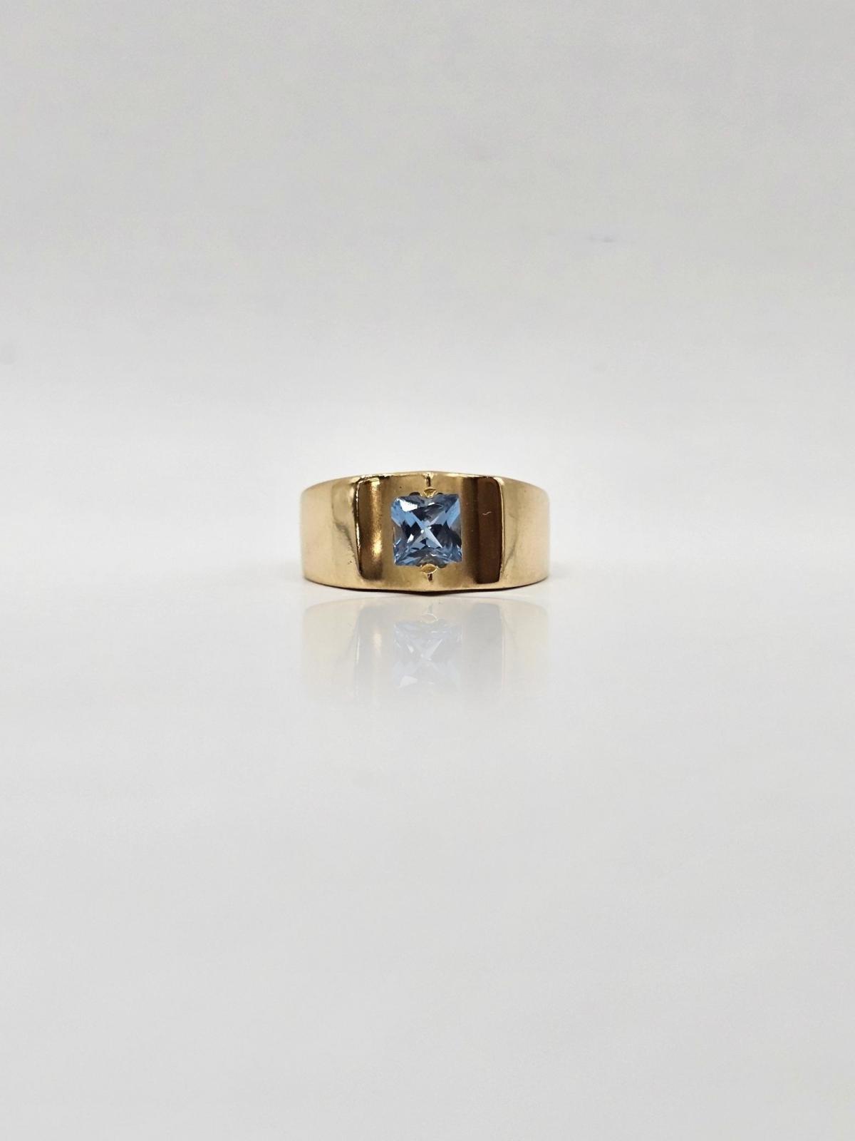 Anillo Con Topacio Azul N13