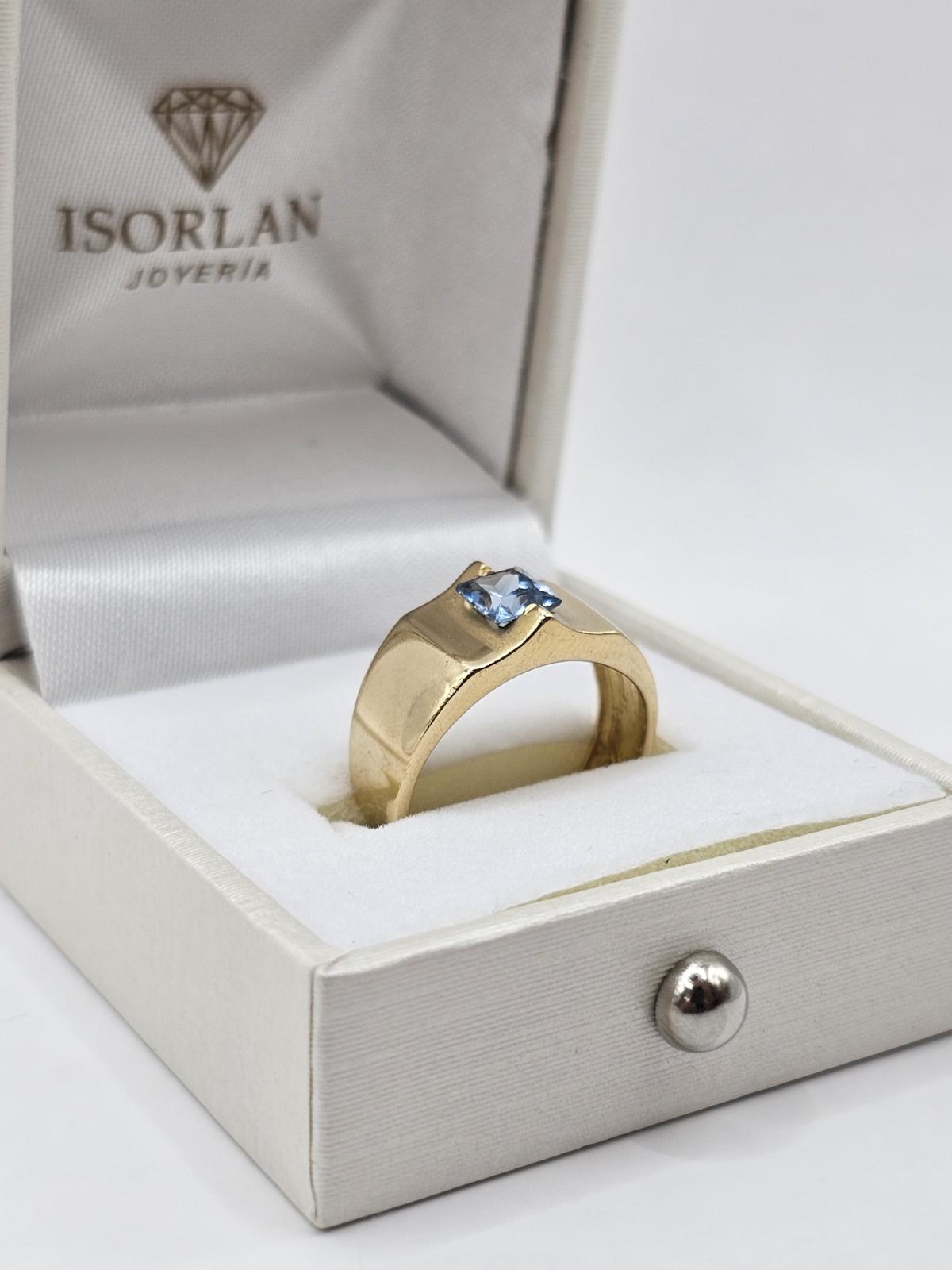 Anillo Con Topacio Azul N13 — foto 2